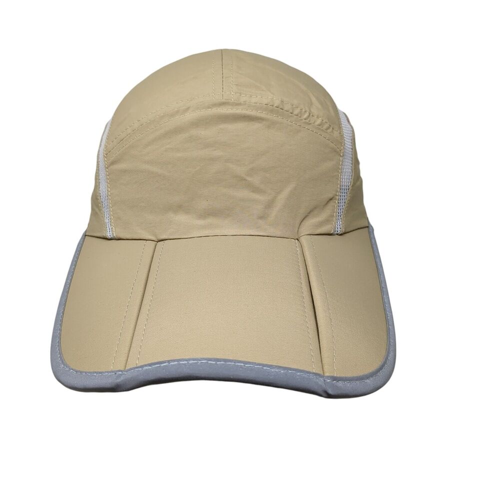 Unbranded Strapback 5 Panel Cap Tan One Size Adjustable Breathable Mesh Blank